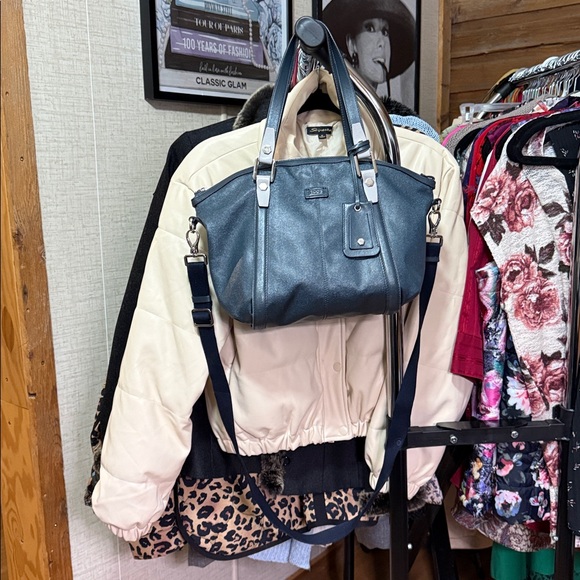 Tod's G-Line Blue-Grey Coated Canvas & Leather 2-Way Tote Bag - Picture 2 of 2